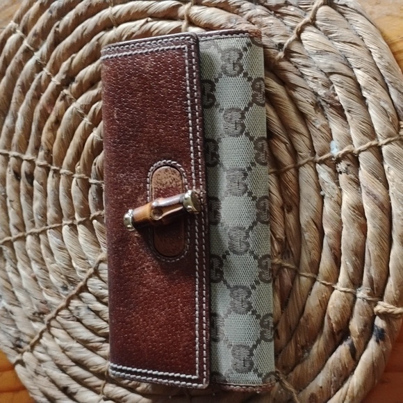 GUCCI Continental Long Wallet Bamboo turnlock - Picture 1 of 10